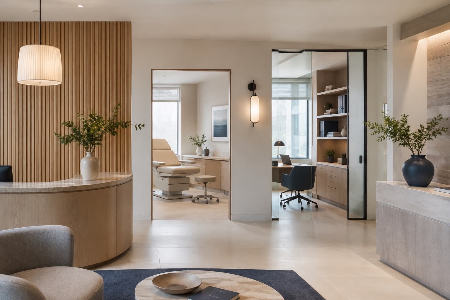 A refined Canadian clinic with connected clinical and administrative spaces